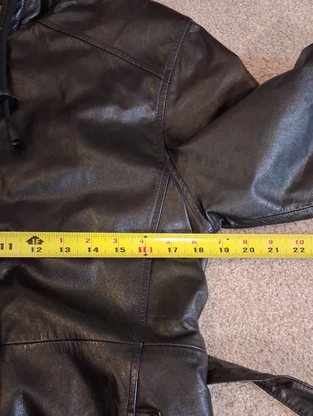Vintage Wilson Women’s Black Hooded Belted Jacket. Draw String at Hood & Hem (M) - Picture 10 of 12